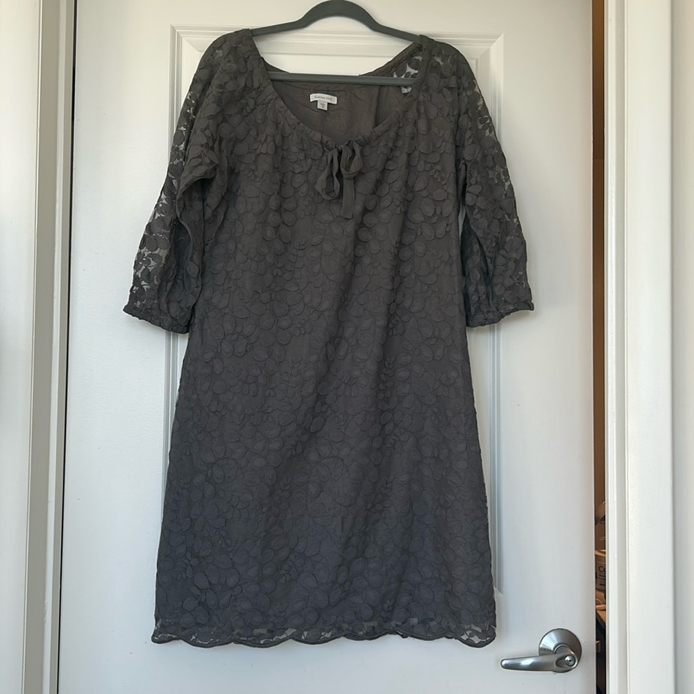Garnet Hill Gray Textured Dress